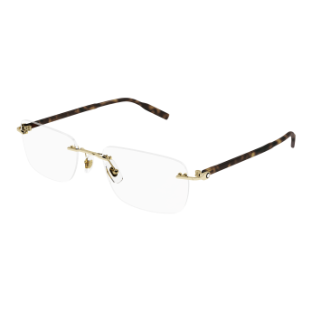 Foto Occhiali da vista Montblanc MB0221O 57 002 gold havana transpare